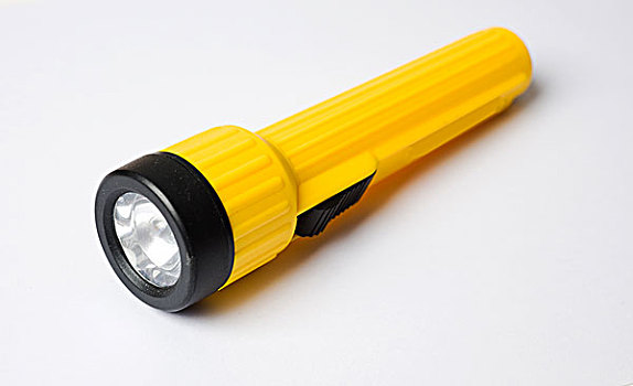 黄色,黑色,灯,电池,隔绝,白色背景