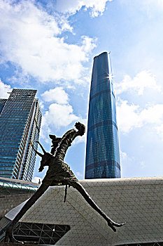 广州,珠江新城,花城广场,雕塑