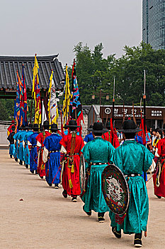 仪式,换岗,景福宫,首尔,韩国