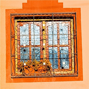 窗户,摩洛哥,非洲,旧建筑,褐色,墙壁