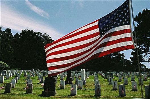 美国国旗,墓地