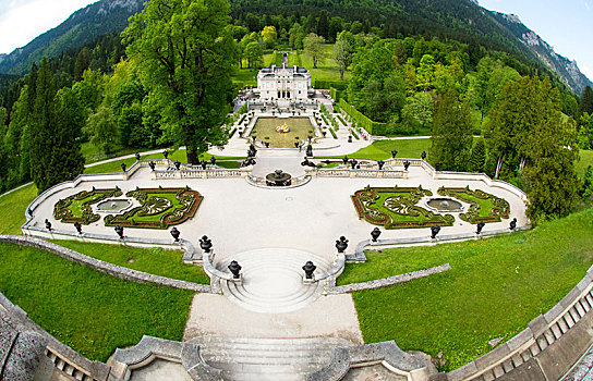 城堡,林德霍夫堡,宫殿,艾塔,上巴伐利亚,巴伐利亚,德国,欧洲