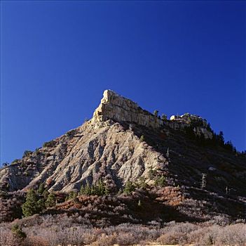 落基山,蓝天,仰视