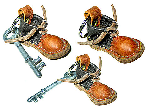 皮革,靴子,钥匙,固定器具