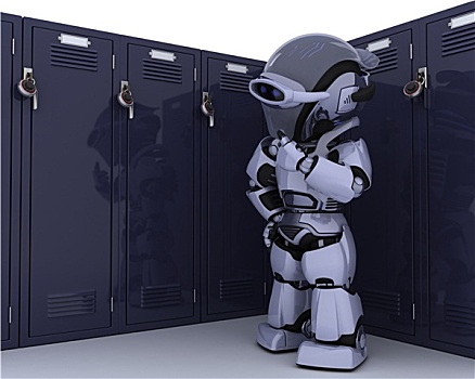 机器人,学校,储物柜