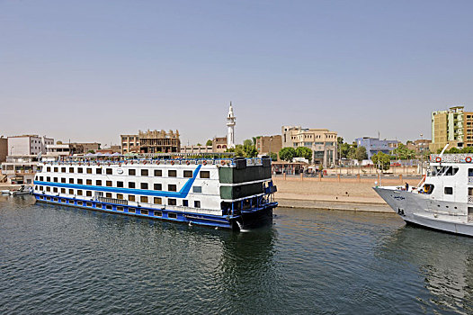 游船,度假,尼罗河,正面,伊迪芙,埃及