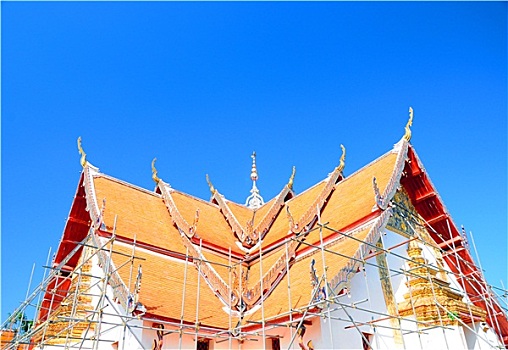 佛教寺庙,屋顶,泰国