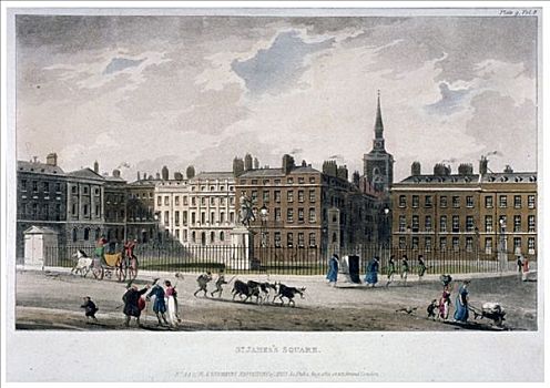 广场,东南,角,伦敦,1812年