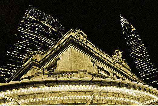 大中央车站,夜晚,纽约,美国