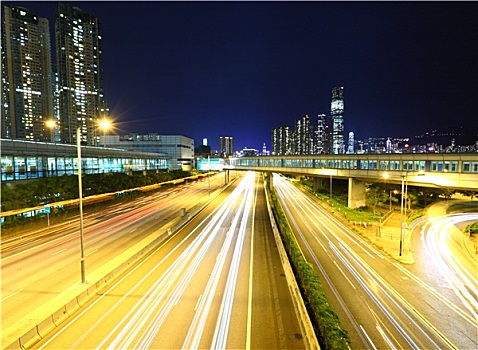 交通,香港,夜晚