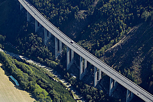 陶安,高速公路,靠近,山谷,航拍,卡林西亚,奥地利,欧洲