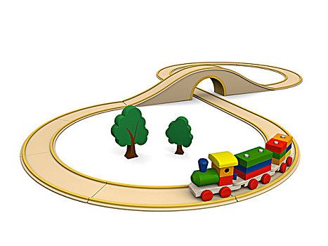 木制玩具,列车,轨道
