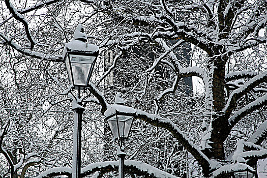 路灯柱,公园,莱斯特广场,伦敦,英格兰
