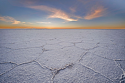 盐湖,日出,乌尤尼,玻利维亚,南美