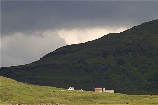 孤单,农舍,道路,冰岛