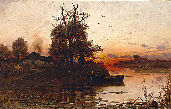 晚间,安静,1894年,艺术家