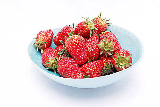 新鲜,草莓,碗,隔绝,白色背景,背景