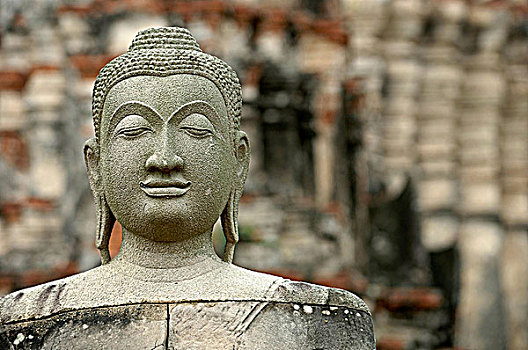 泰国,大城府,寺院,佛像