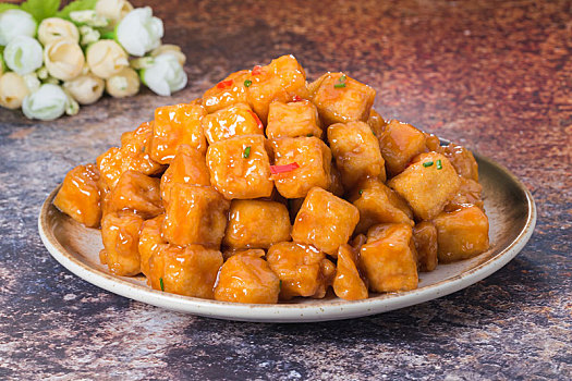 中式菜肴糖醋茄汁豆腐