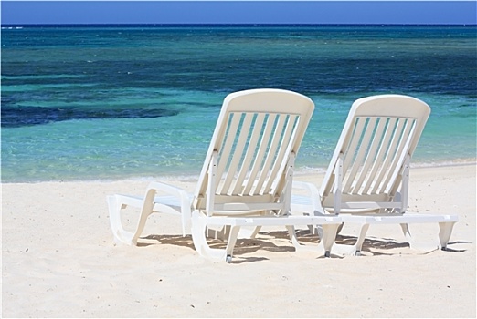 躺椅,面对,加勒比海