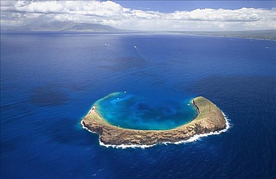 夏威夷,毛伊岛,莫洛基尼岛,西部,远景