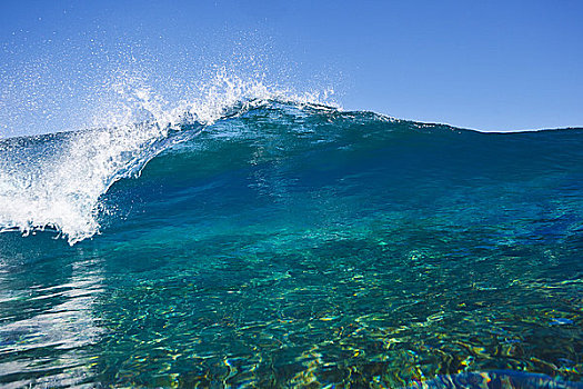 夏威夷,毛伊岛,卡帕鲁亚湾,水晶,清晰,波浪
