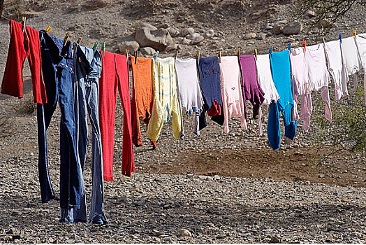 洗衣服,晾衣服,萨尔塔省,阿根廷
