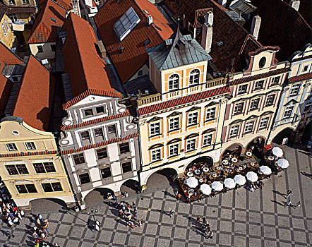 露天咖啡馆,老城广场,布拉格,捷克共和国