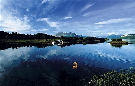 湖,罗弗敦群岛,岛屿,挪威,斯堪的纳维亚,欧洲