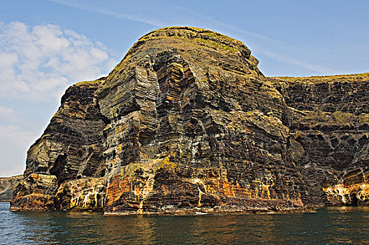 风景,沿岸,悬崖,石头,地层,湾流,凯瑞郡,爱尔兰,欧洲