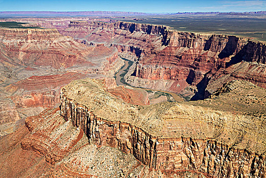 风景,全景,石头,峡谷,科罗拉多河,航拍,南缘,大峡谷国家公园,亚利桑那,美国,北美