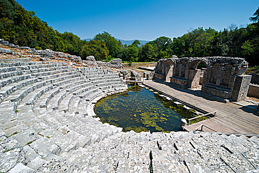 圆形剧场,罗马,遗址,世界遗产,阿尔巴尼亚,欧洲