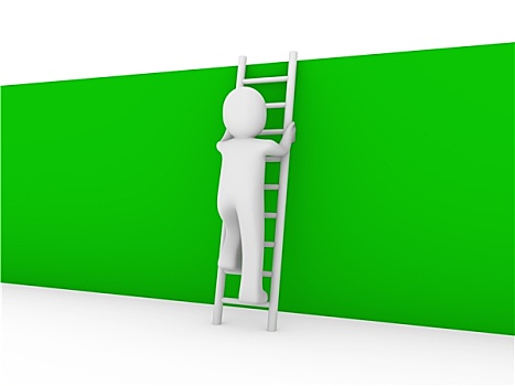 人,梯子,墙壁,绿色