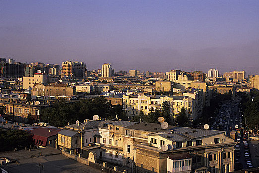 阿塞拜疆,巴库,老城,塔,城镇