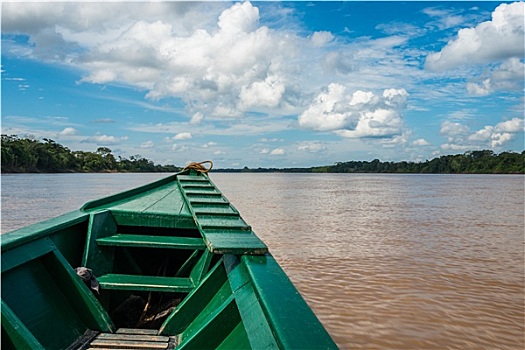船,河,秘鲁,亚马逊河,丛林