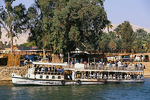 埃及,尼罗河,路克索神庙,渡轮