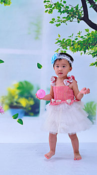 亚洲中国可爱的漂亮小女孩