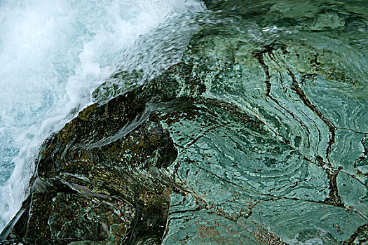水,上方,石头,冰川国家公园,蒙大拿,美国