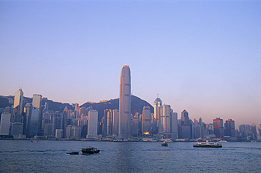 城市天际线,太平山,香港,中国