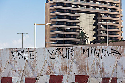 阿联酋,迪拜,码头,高层建筑,建筑,涂鸦