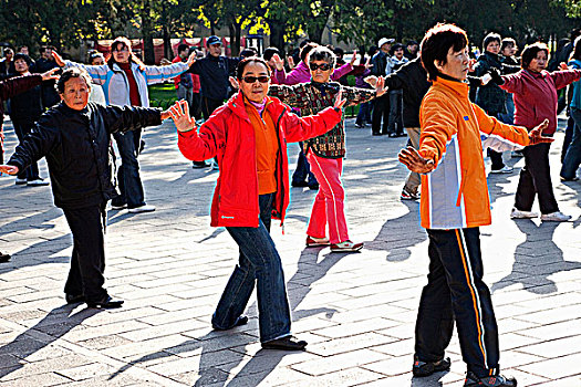 中国,北京,颐和园,公园,女人,练习