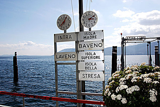 离开,旅游,码头,贝伟诺,马焦雷湖,意大利,欧洲