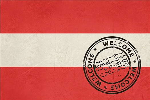 欢迎,奥地利,旗帜,护照