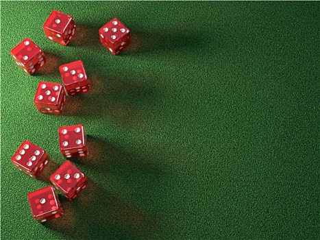 红色,骰子,绿色,桌子