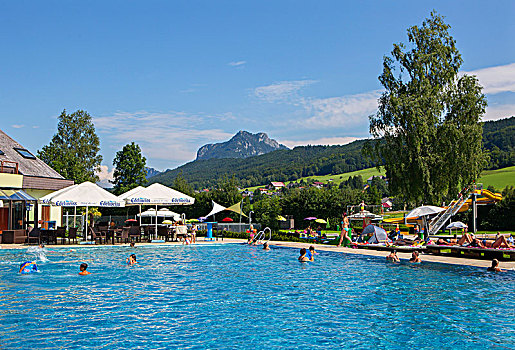 奥地利,萨尔茨堡州,户外泳池