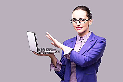 职业女性,笔记本电脑,商务