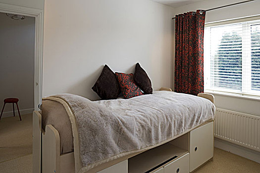 单人床,窗边,风格,房子,诺丁汉郡,英国