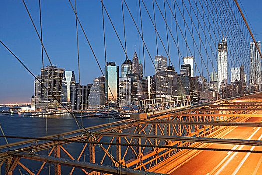 纽约,桥,天际线