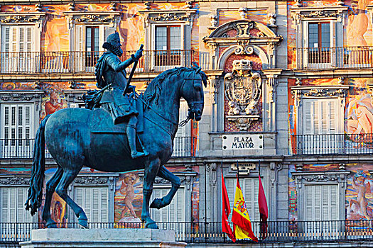 骑马雕像,国王,菲利普三世,马德里,西班牙