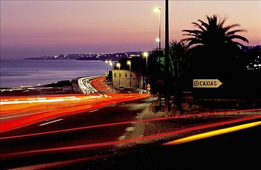 海岸线,道路,靠近,卡斯卡伊斯,里斯本,葡萄牙